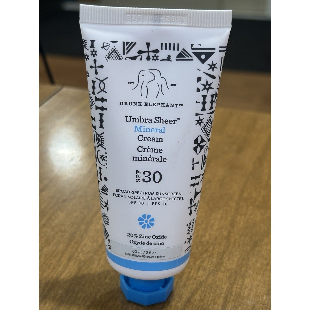 Drunk Elephant Umbra Sheer Mineral Cream SPF 30 Sealed New 2 fl oz Exp MAY 2026